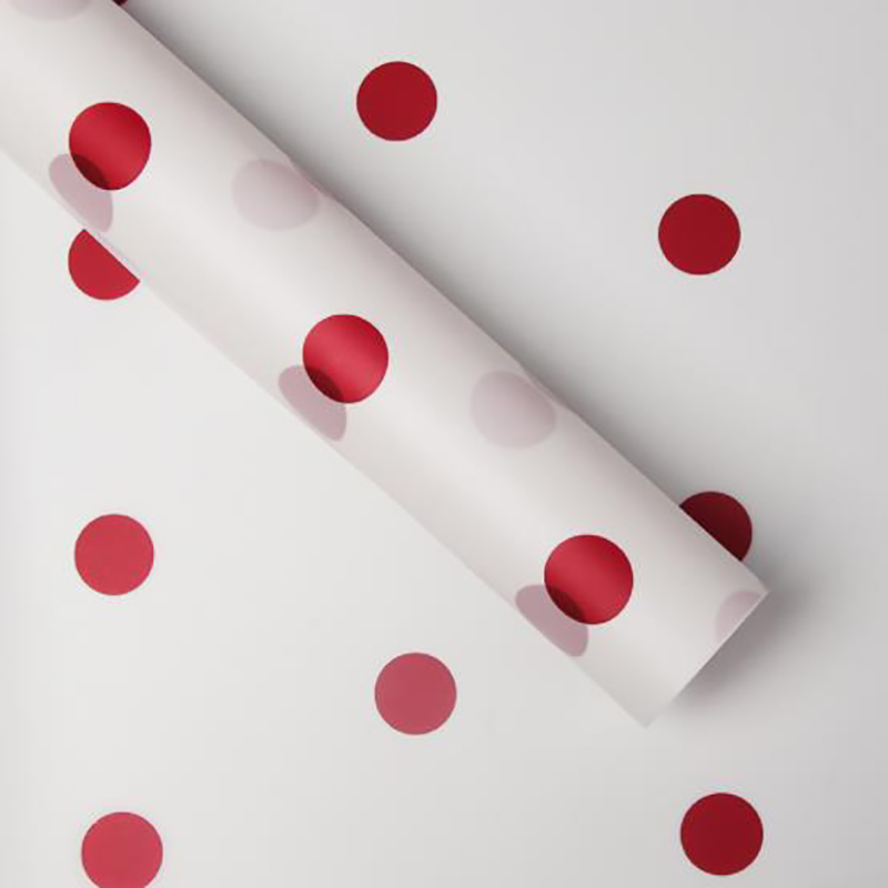 Papel de regalo de flores de algodón con forro de puntos MYHC-58