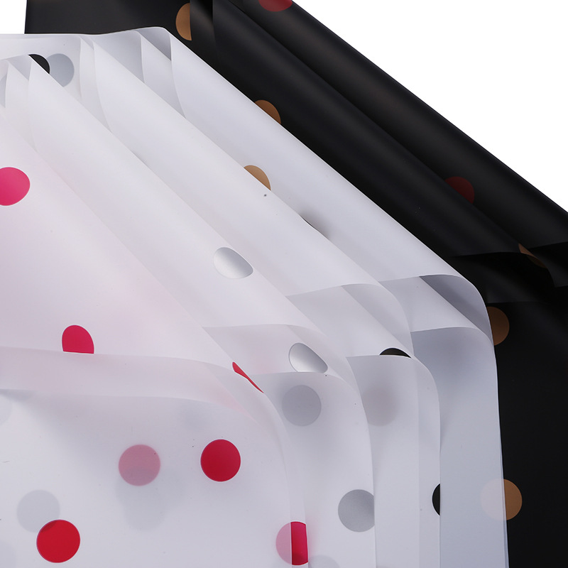 Papel de regalo de flores de algodón con forro de puntos MYHC-58