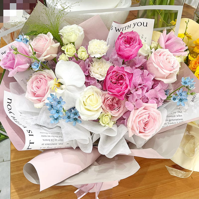 MYHC-64 Periódico inglés blanco de una cara, película nacarada, película para embalaje de flores de cuero de vaca