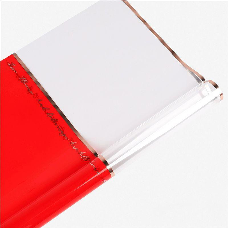 Papel de embalaje Opp de flores de plástico línea dorada MYHC-70