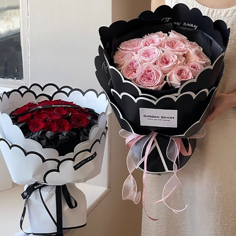 Papel de regalo de flores de algodón con forma de pétalo monocromo MYHC-71