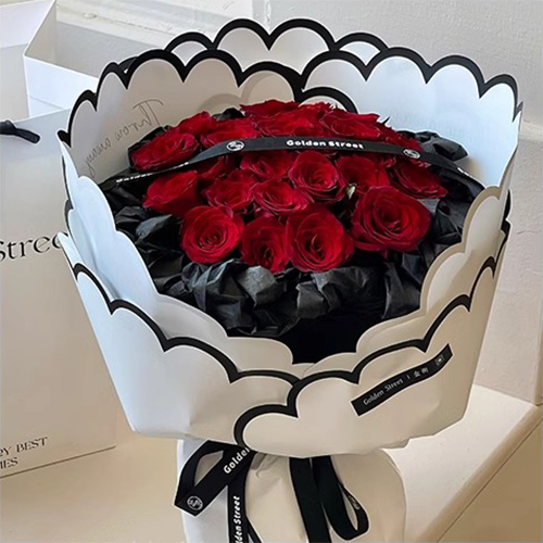 Papel de regalo de flores de algodón con forma de pétalo monocromo MYHC-71