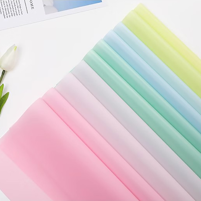 Papel de regalo de flores translúcido de color sólido mate