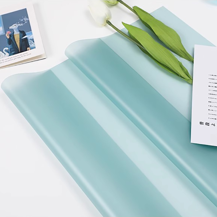 Papel de regalo de flores translúcido de color sólido mate