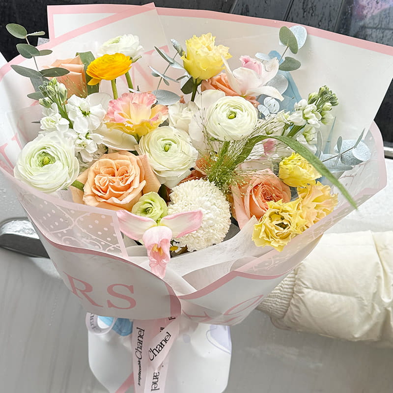 Papel de regalo de flores de textura suave.