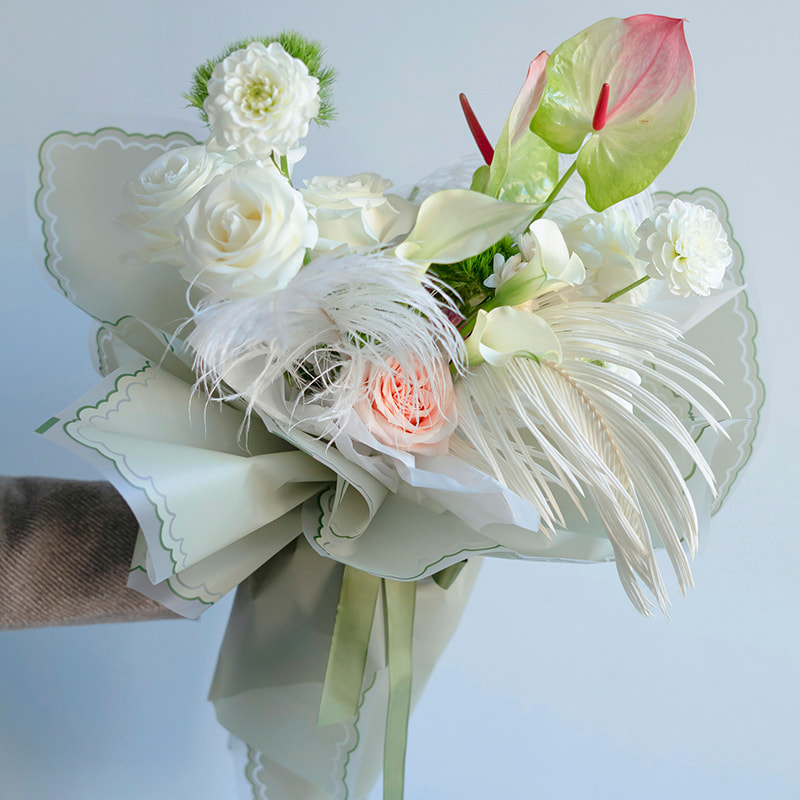Papel de regalo de flores con película de gelatina de pétalos
