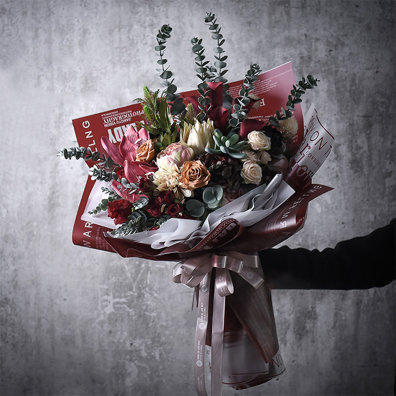 Película envolvente de flores de gelatina esmerilada