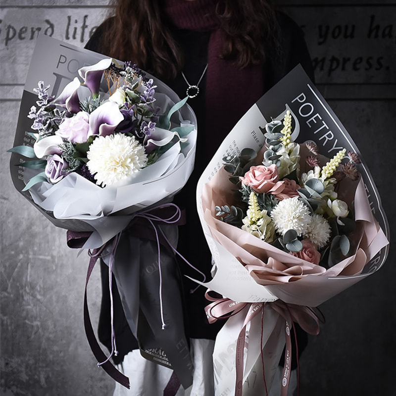 Película envolvente de flores de gelatina esmerilada