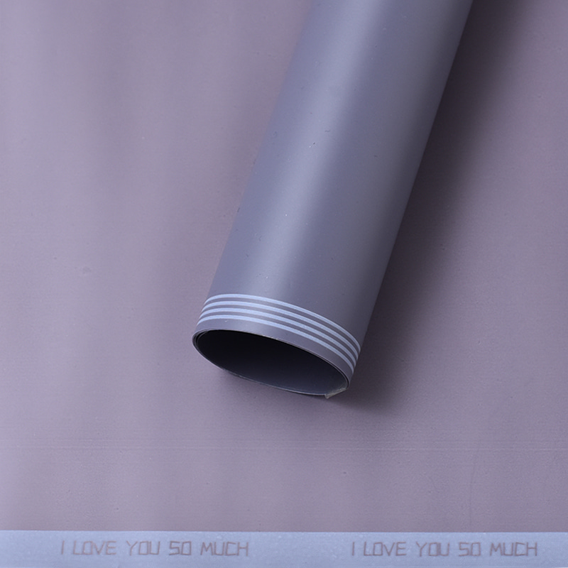 Papel de regalo de flores de laminación mate de relieve impermeable de plástico
