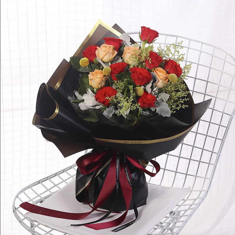 Papel de regalo de flores de laminación mate de relieve impermeable de plástico