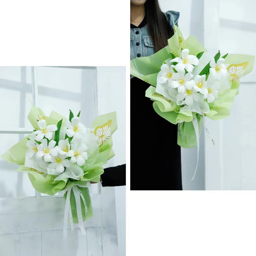 Papel de regalo floral iridiscente a cuadros de doble cara