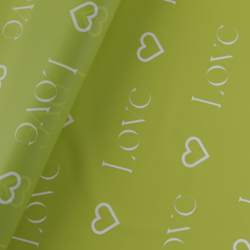 Papel Nossa para envolver flores con diseño de estampado de cartas de amor con revestimiento impermeable colorido