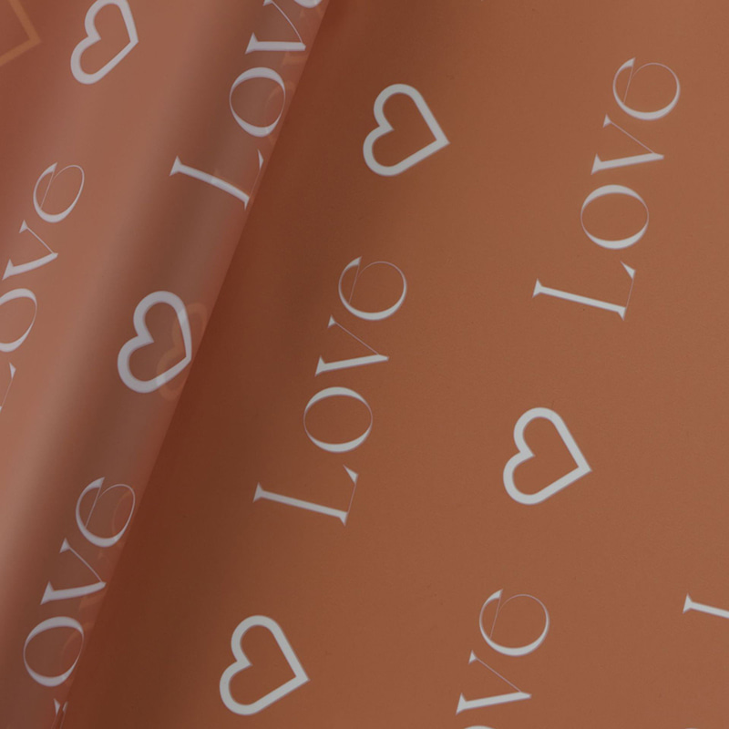 Papel Nossa para envolver flores con diseño de estampado de cartas de amor con revestimiento impermeable colorido