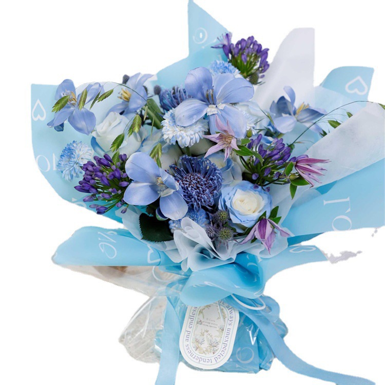 Papel Nossa para envolver flores con diseño de estampado de cartas de amor con revestimiento impermeable colorido