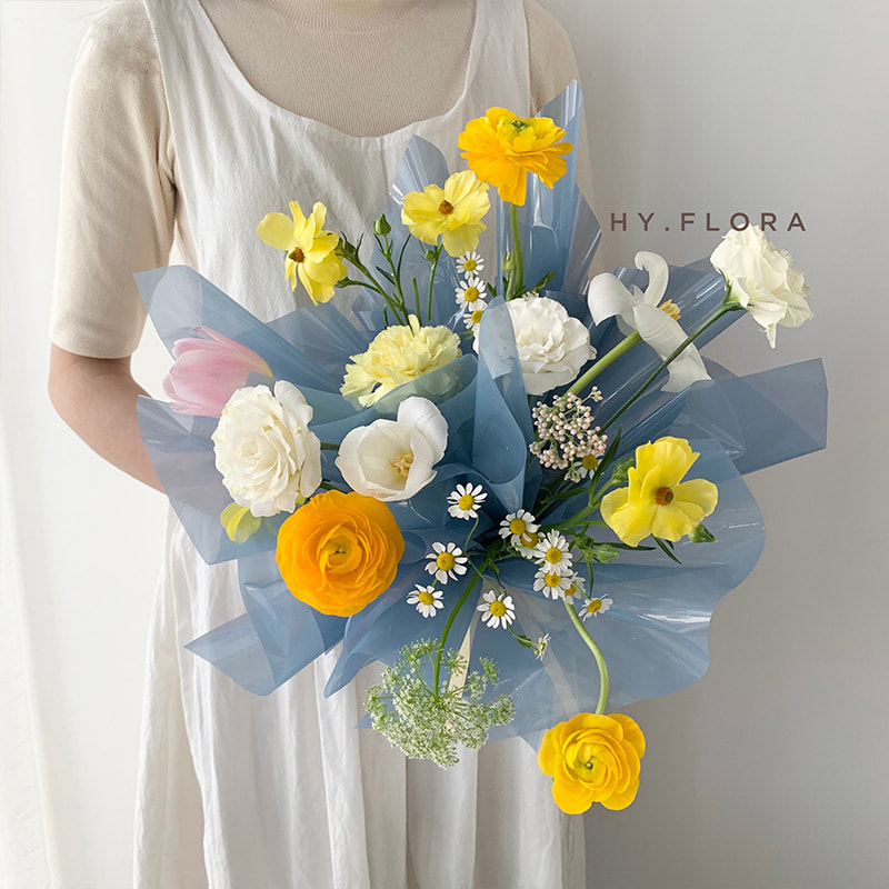 Papel de regalo de flores de cristal transparente impermeable