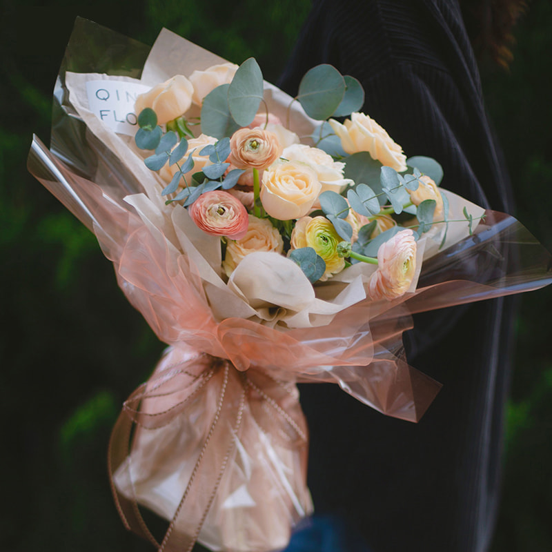 Papel de regalo de flores de cristal transparente impermeable