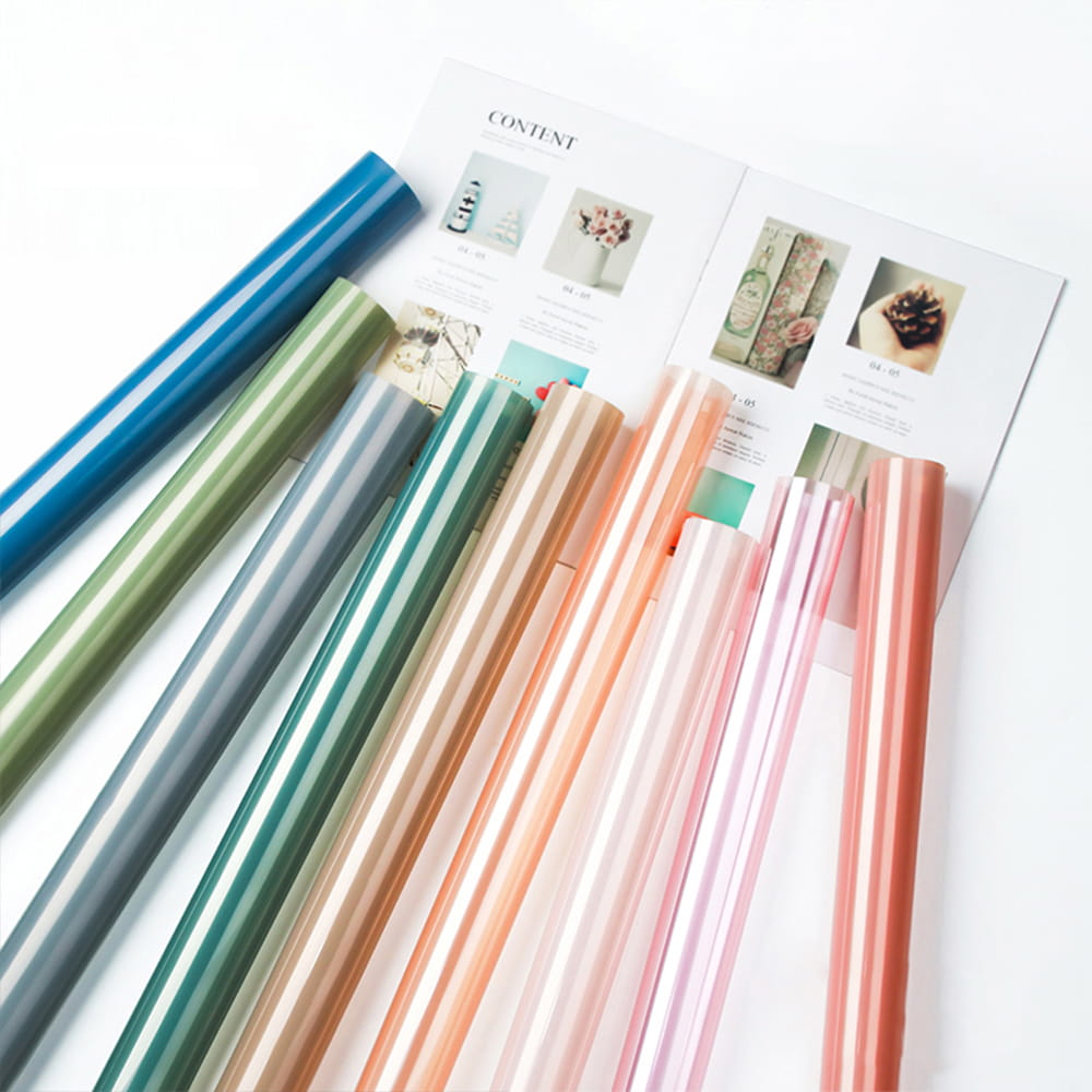 Papel de regalo de flores de cristal transparente impermeable