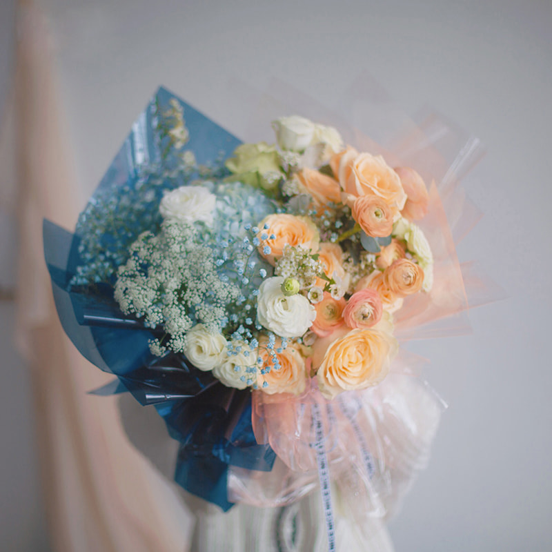 Papel de regalo de flores de cristal transparente impermeable
