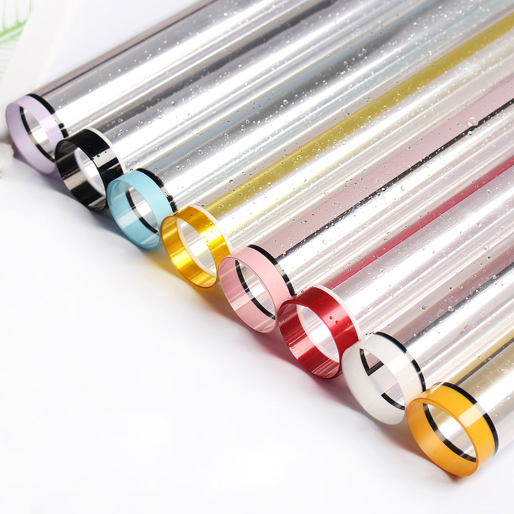 Papel de regalo de flores impermeable mate semitransparente con bordes plateados de iones de plata