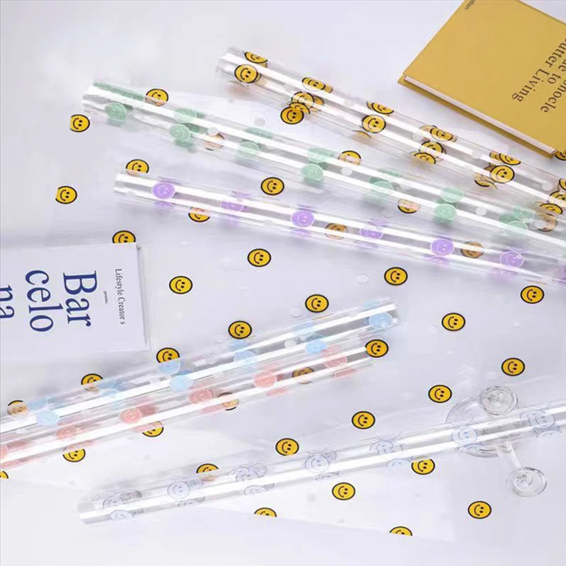 Papel de regalo de flores con cara sonriente de celofán OPP