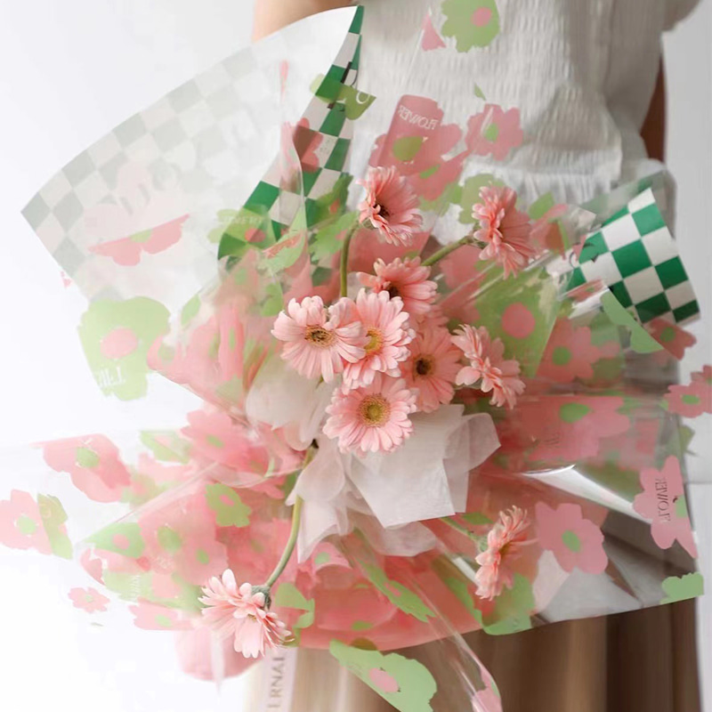 Rollo de envoltura floral de plástico impermeable de 58x58 cm