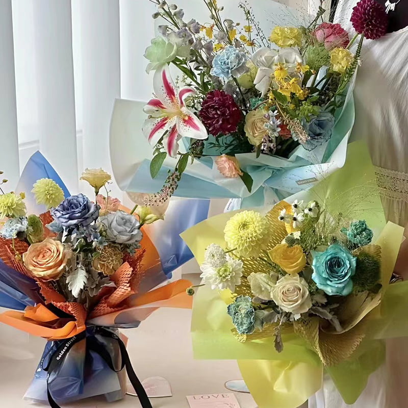 Papel de regalo de flores OPP de 4,5 mil