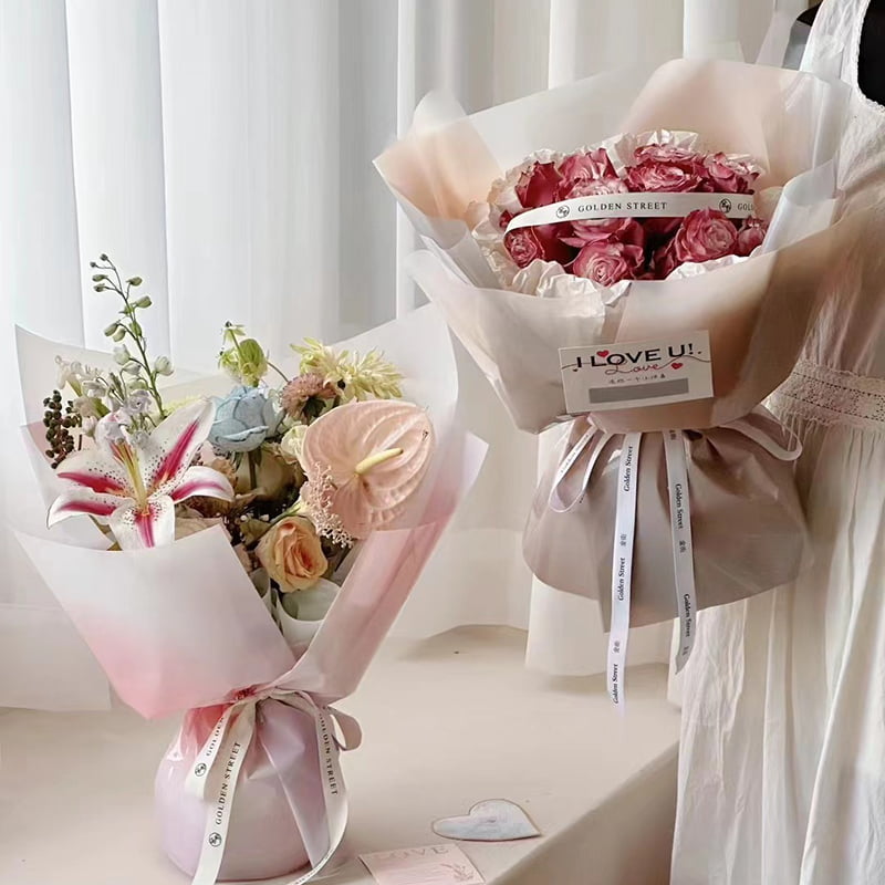 Papel de regalo de flores OPP de 4,5 mil