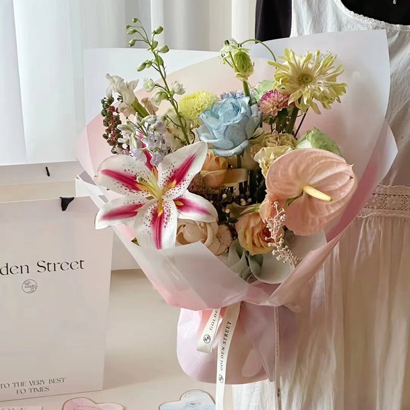 Papel de regalo de flores OPP de 4,5 mil
