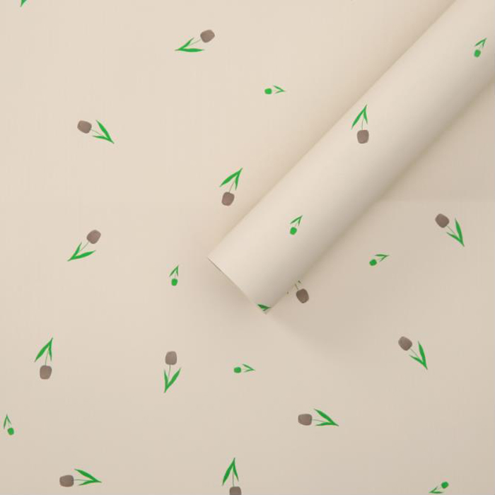 Ramo de papel de regalo grueso con palabras artísticas.