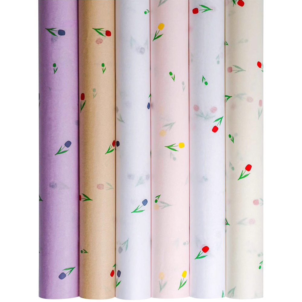 Ramo de papel de regalo grueso con palabras artísticas.