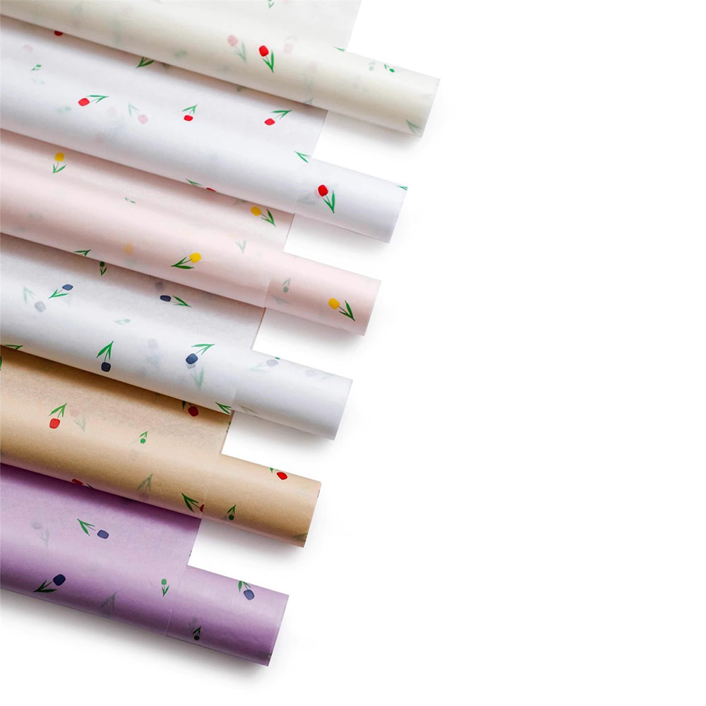 Ramo de papel de regalo grueso con palabras artísticas.