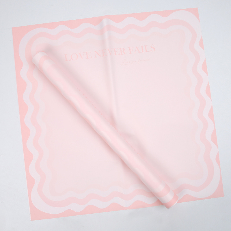 Papel de regalo de flores sólidas con borde ondulado