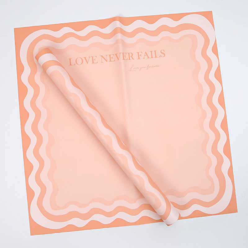 Papel de regalo de flores sólidas con borde ondulado