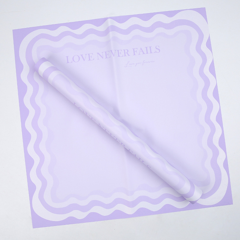 Papel de regalo de flores sólidas con borde ondulado