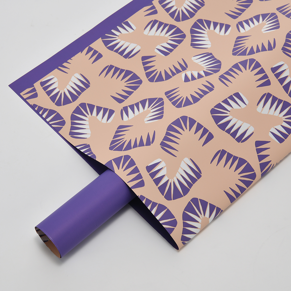 Seis papeles de regalo de flores con estampado de hojas de colores brillantes