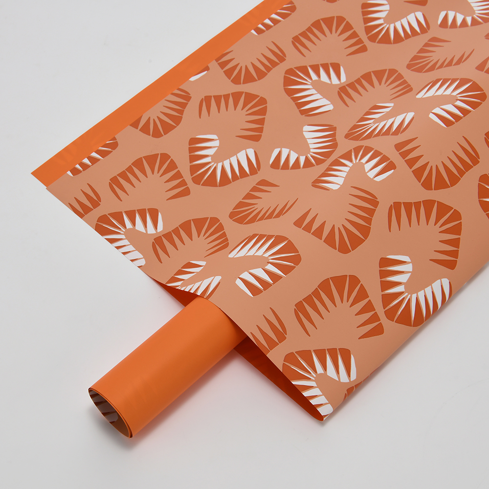 Seis papeles de regalo de flores con estampado de hojas de colores brillantes