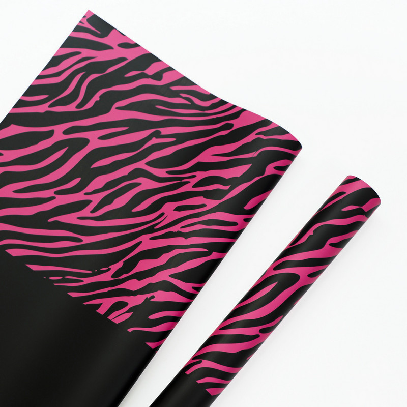 Papel de regalo de flores de seis colores con estampado de cebra