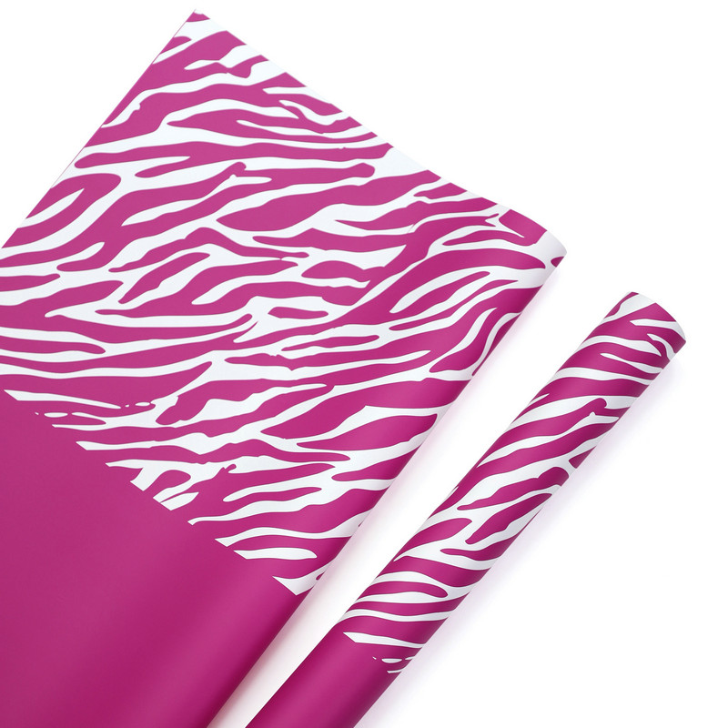 Papel de regalo de flores de seis colores con estampado de cebra