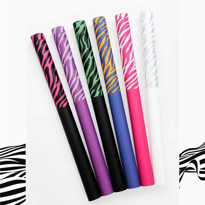 Papel de regalo de flores de seis colores con estampado de cebra