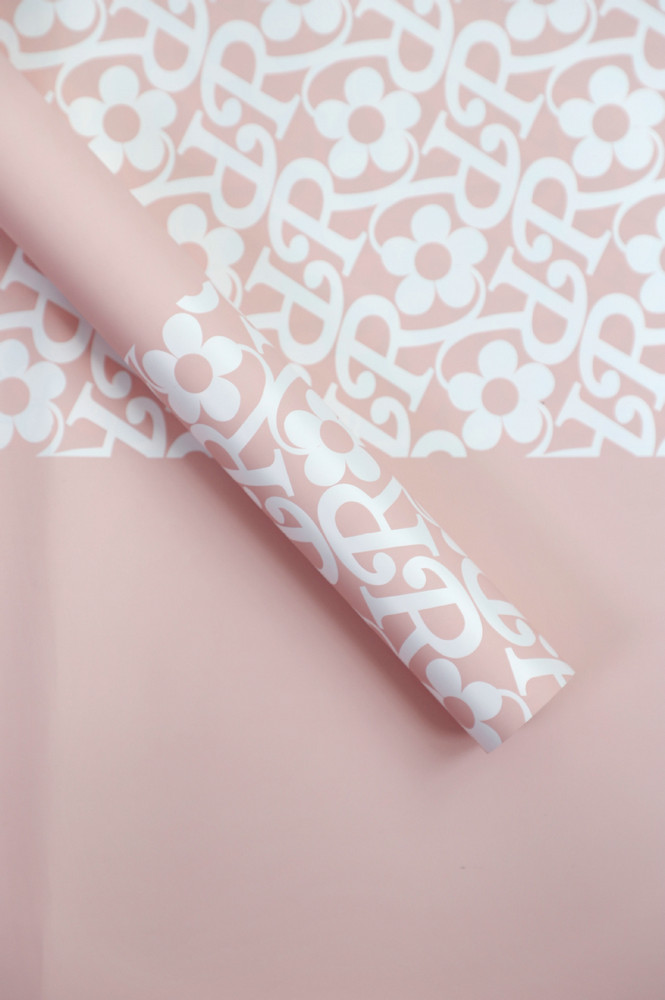 Papel de regalo de flores con estampado de flores de película mate