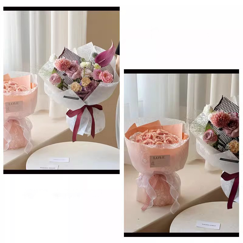 Papel de regalo de flores Nuosha en varios patrones y estilos.