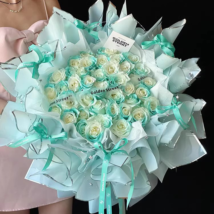Papel de regalo de flores con película brillante al agua de iones de plata