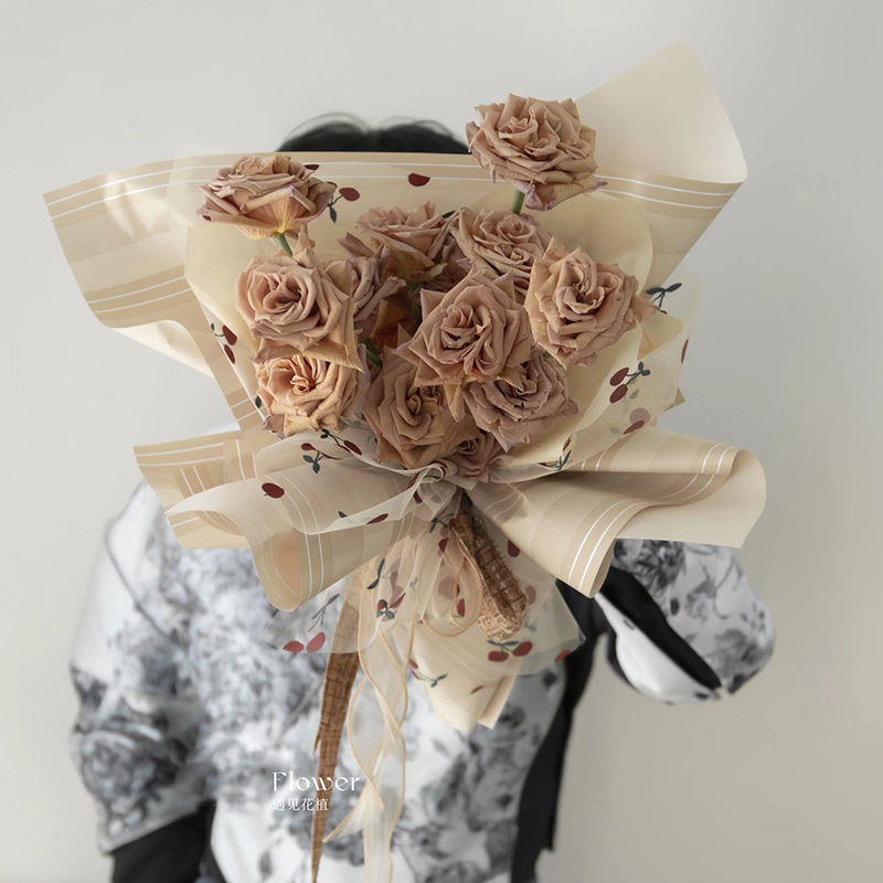 Papel de regalo de flores recubierto de doble cara impermeable