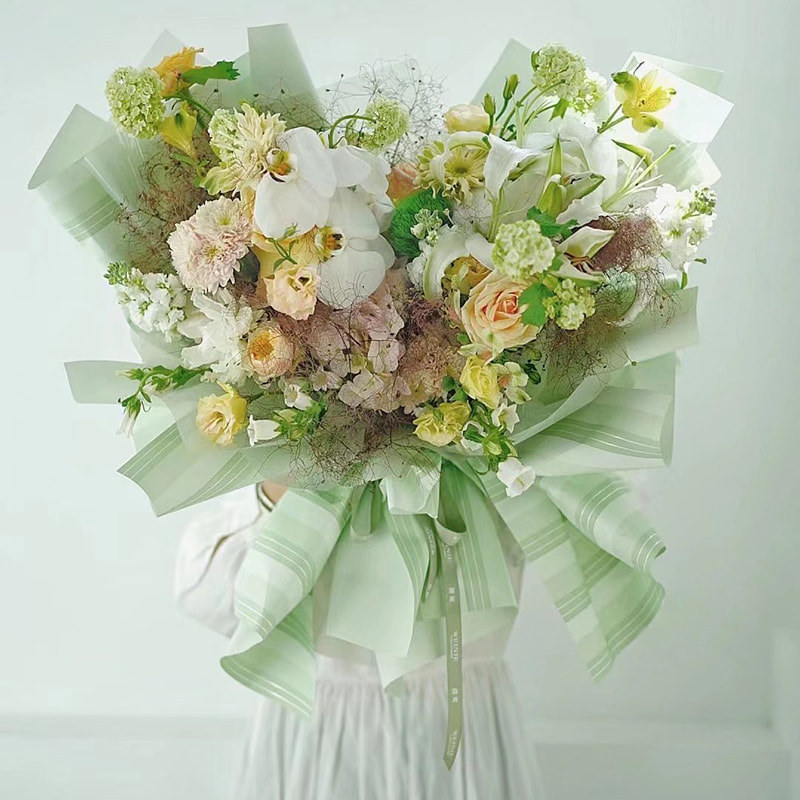 Papel de regalo de flores recubierto de doble cara impermeable