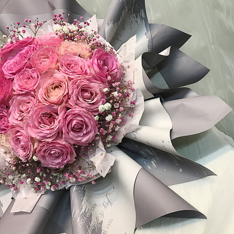 Papel de flores de plástico con estampado de mármol impermeable