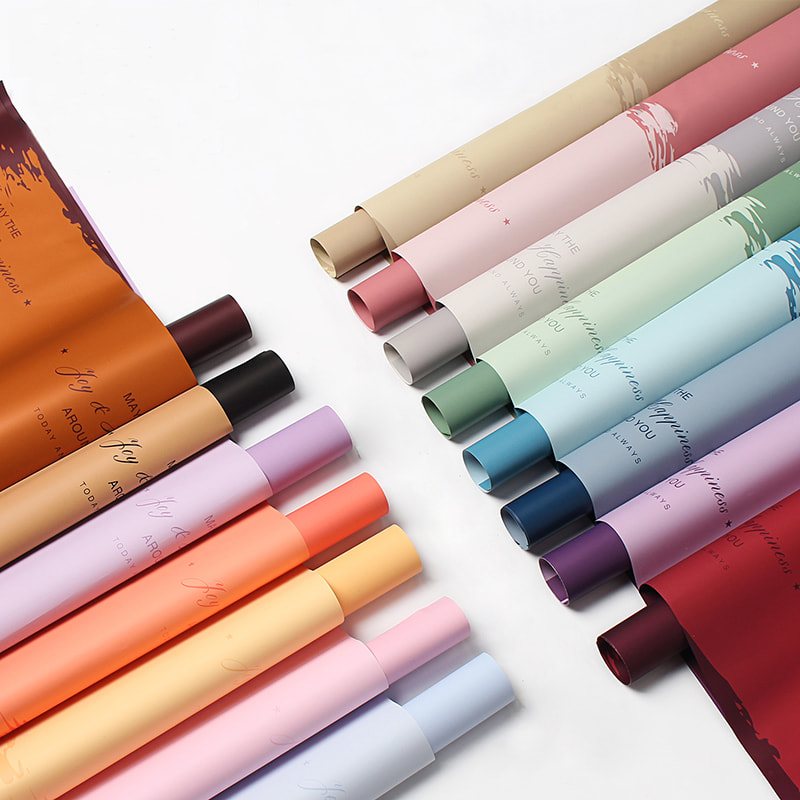 Papel de flores de plástico con estampado de mármol impermeable