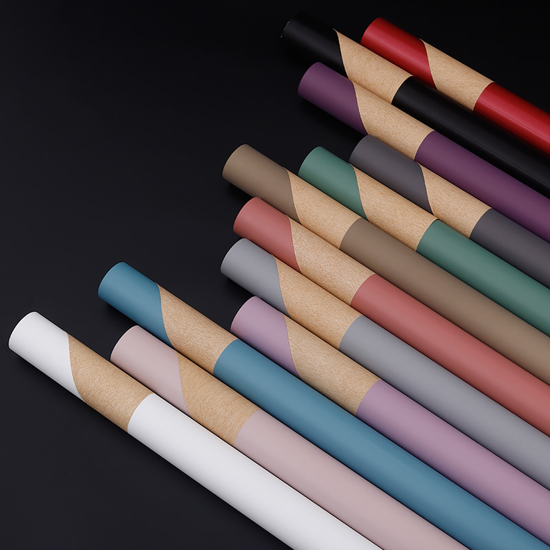 Papel de regalo de ramo coreano de color sólido