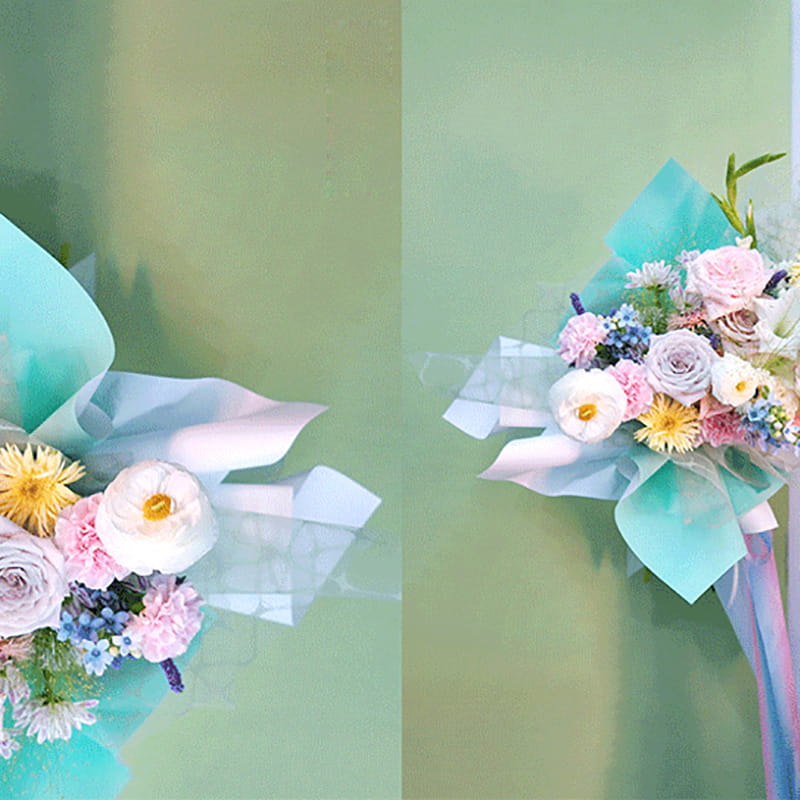 Papel de regalo de ramo de flores degradado premium
