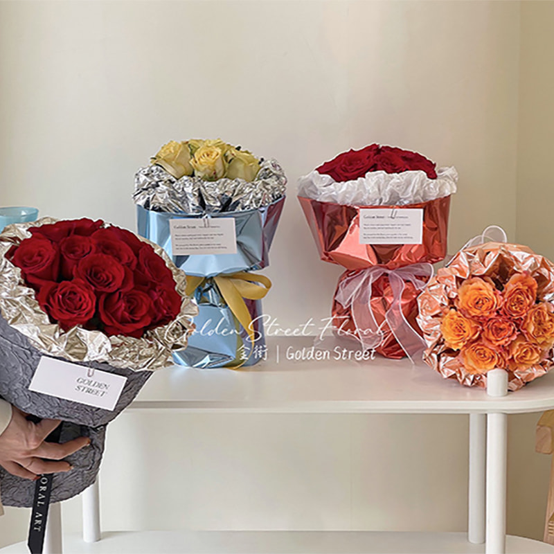 Papel de regalo de ramo con espejo de color liso