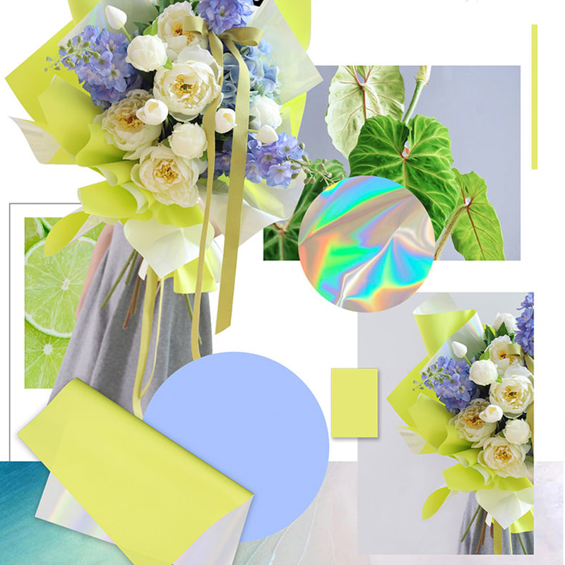 Papel de regalo con ramo de colores caramelo, fantasía, chapado en oro
